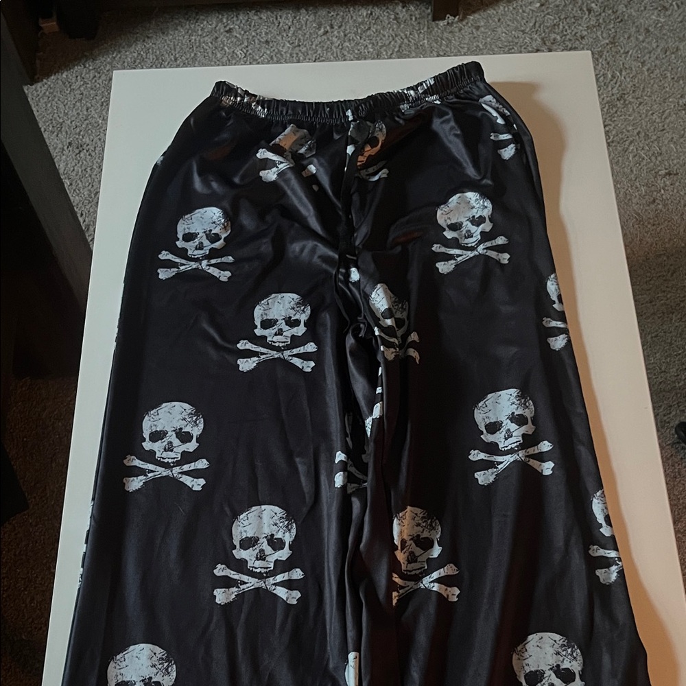 Skull Print Black Women's Pants